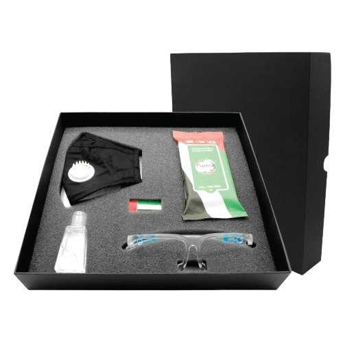UAE Day personal protection gift set in a black box with National brand logo