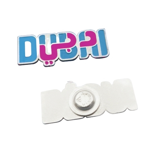 Dubai written in English & Arabic metal badge